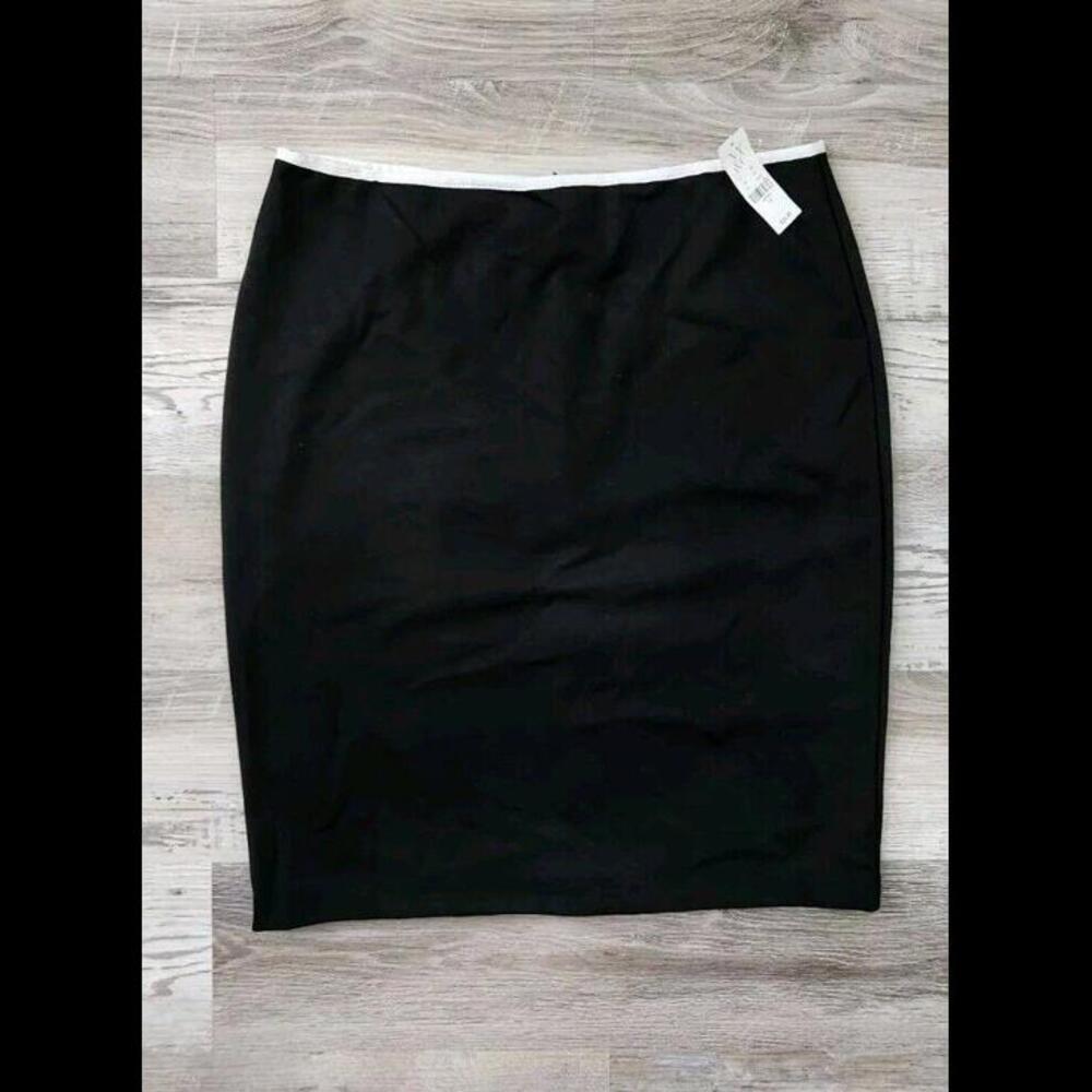 New York And Company Skort Sz 14 NWT black Pencil Straight Career Stretch